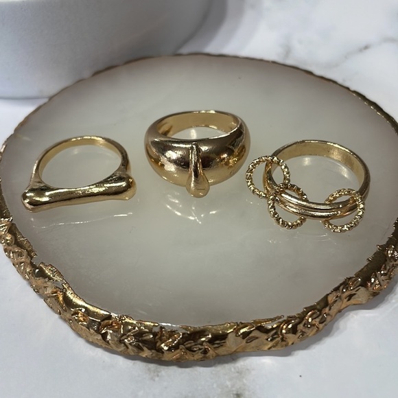 Gold Geo Trio Ring Set - Picture 10 of 10